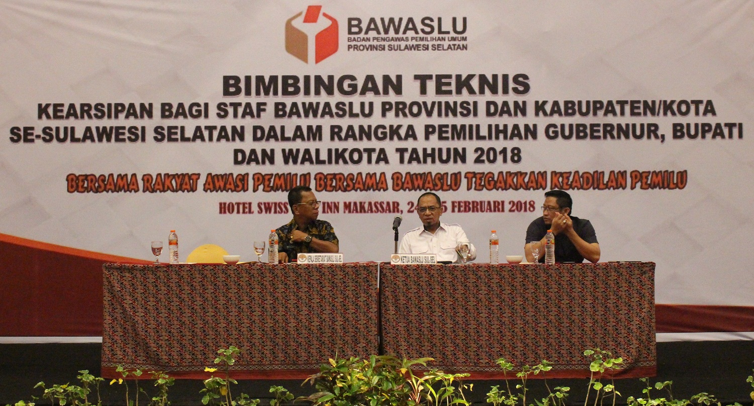 Bawaslu Gelar Bimtek Kearsipan Bagi Staf di Provinsi dan Kabupaten/Kota Se-Sulsel