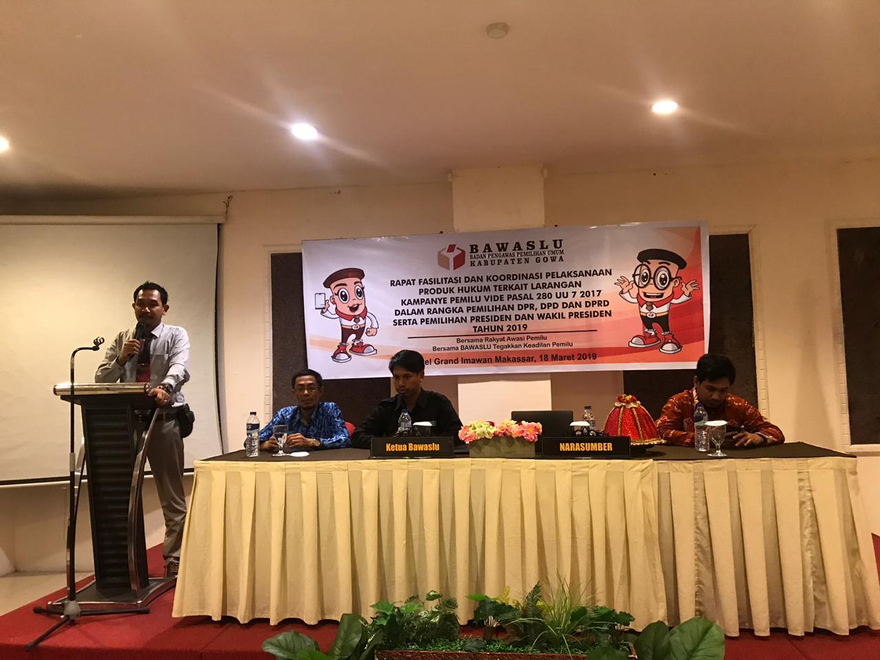 Bawaslu Gowa Gelar Rakor Pelaksanaan Produk Hukum