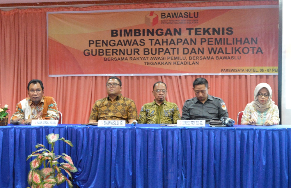 Bawaslu Sulsel Gelar Bimtek Pengawasan Tahapan Kampanye 2018