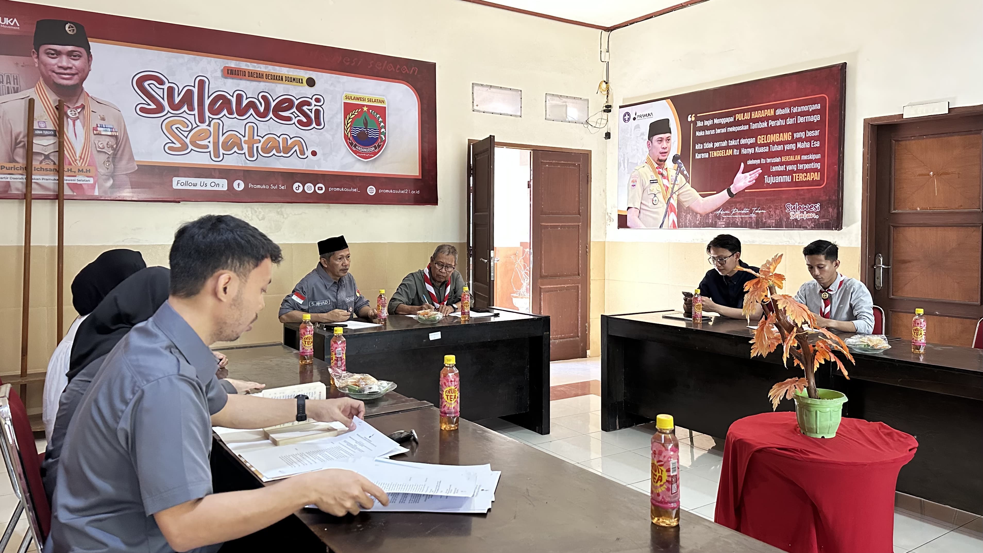 Bawaslu Sulsel - Kwarda Pramuka, Bahas Pembentukan Saka Adhiyasta Pemilu Tingkat Daerah