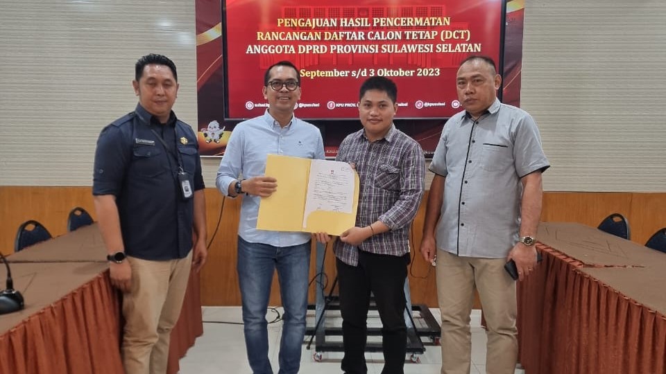 Bawaslu Sulsel Awasi Pengajuan Hasil Pencermatan Rancangan DCT