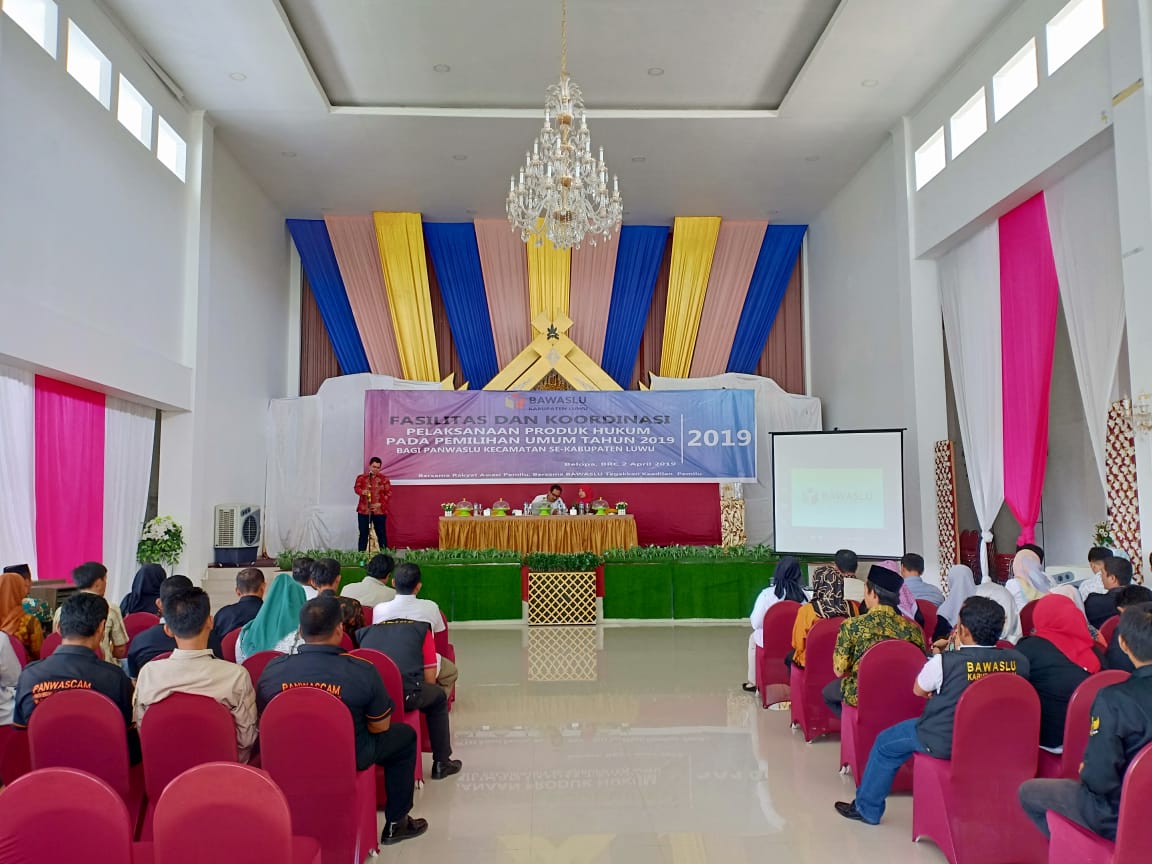 Fasilitasi Dan Koordinasi Pelaksanaan Produk Hukum  Bagi Panwaslu Kecamatan Se-Kabupaten Luwu