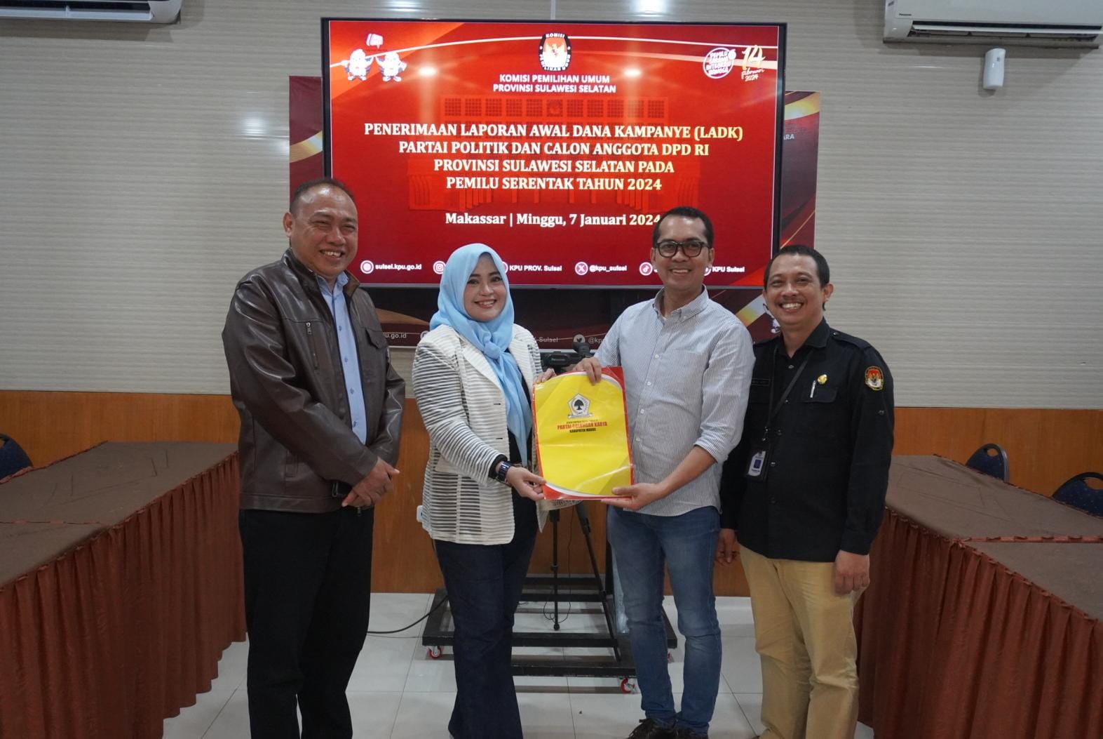 Bawaslu Sulsel Awasi Penerimaan Laporan Awal Dana Kampanye (LADK) Parpol dan Calon Anggota DPD RI