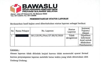 Pemberitahuan Status Laporan