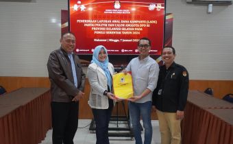 Bawaslu Sulsel Awasi Penerimaan Laporan Awal Dana Kampanye (LADK) Parpol dan Calon Anggota DPD RI